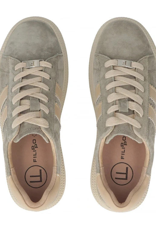 Scarpe in pelle grigie con...