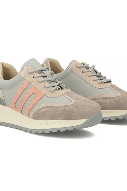 Scarpe in pelle grigie con...