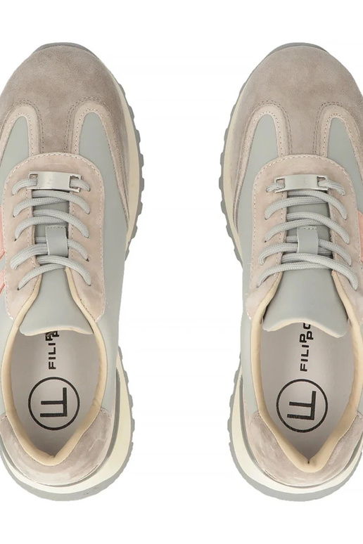 Scarpe in pelle grigie con...