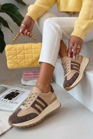 Scarpe in pelle marroni con piattaforma Filippo