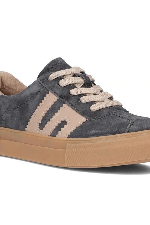 Scarpe in pelle grigie con...