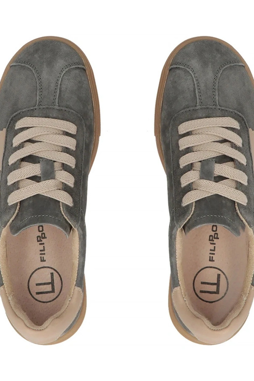 Scarpe in pelle grigie con...