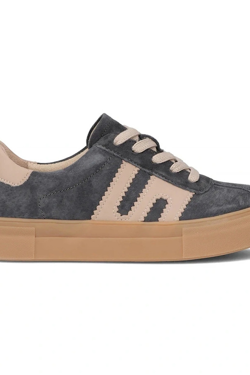 Scarpe in pelle grigie con...