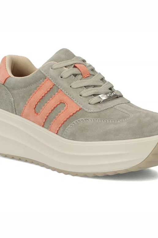 Scarpe in pelle grigie con...