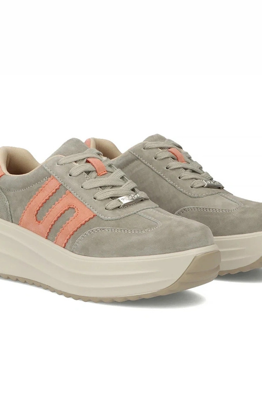 Scarpe in pelle grigie con...