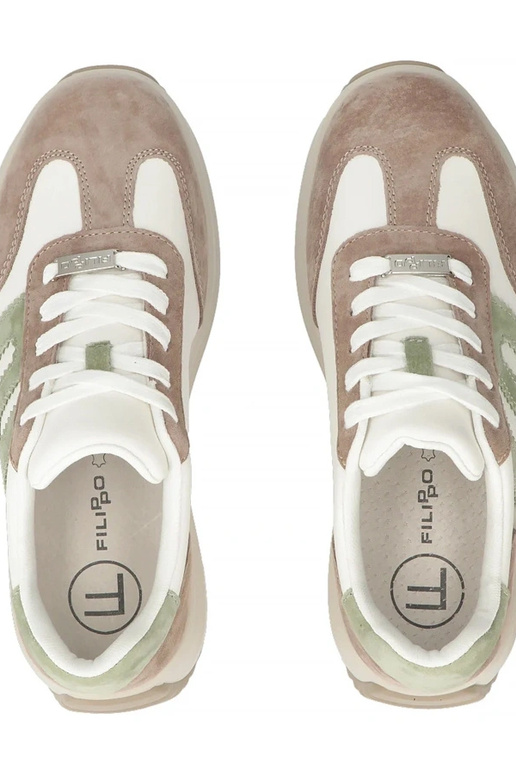 Scarpe in pelle beige con piattaforma...