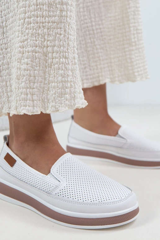 Scarpe in pelle bianche con...