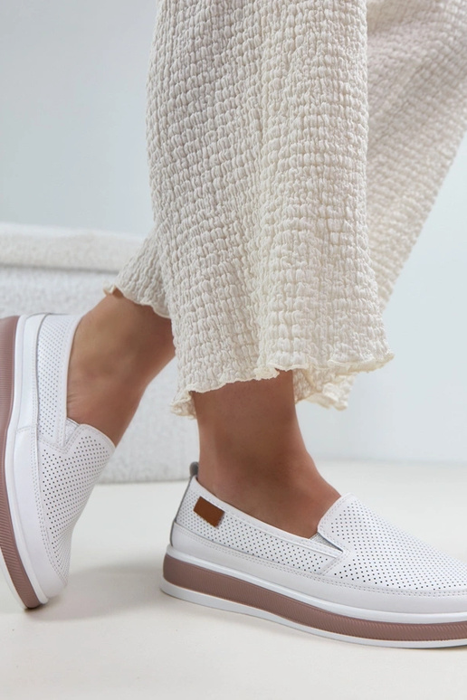 Scarpe in pelle bianche con...