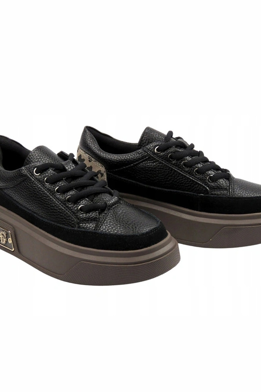 Sneakers in pelle nere con...