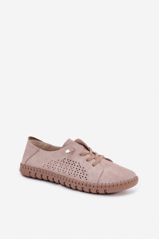 con elementi traforati scarpe FemminileAbilitatoturalnego dalla pelle scamosciatau beige Feliva