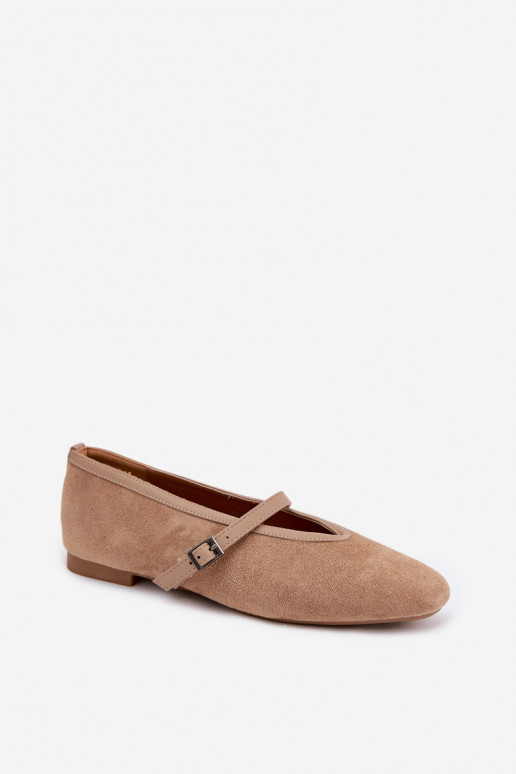 Ballerine con cinghie in ecopelle scamosciataoAe beige Felora
