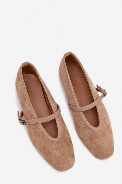 Ballerine con cinghie in ecopelle scamosciataoAe beige Felora