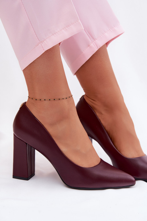 Scarpe con i tacchi in ecopelle Sergio Leone PB216 Borgogna