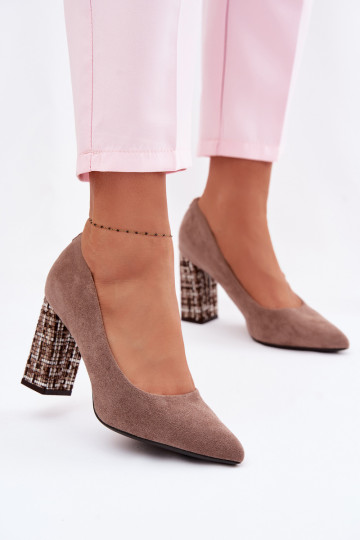 Scarpe scamosciate con un tacco elegante Sergio Leone PB216 colore marrone 2