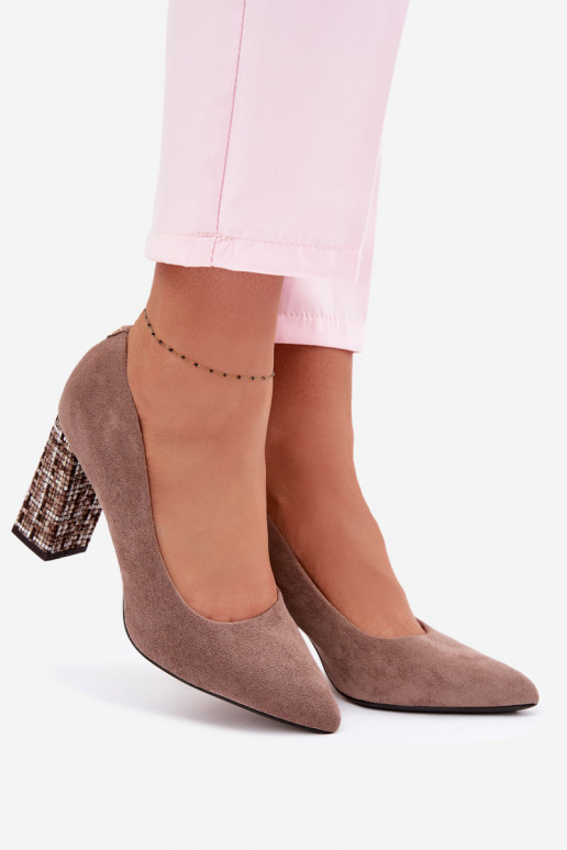 Scarpe scamosciate con un tacco elegante Sergio Leone PB216 colore marrone