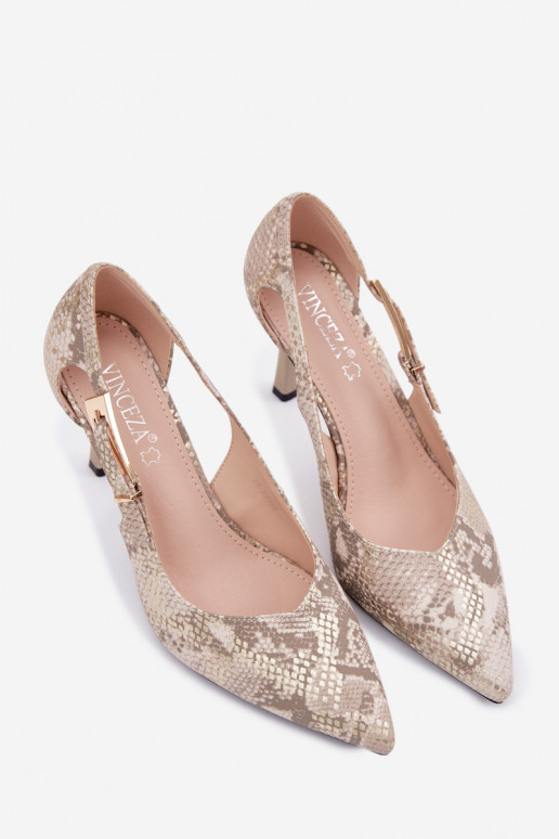 scarpe col tacco alto Con ritagli I Złotą con fibbie Vinceza 62288 modelli di serpenti