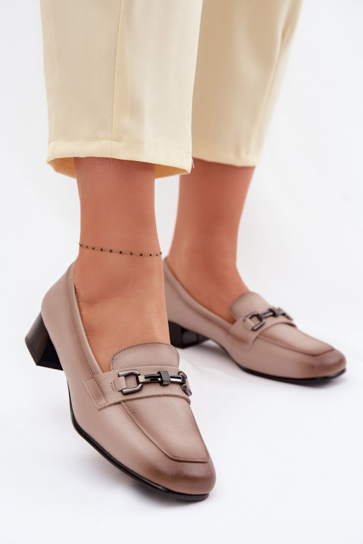 Pelle scarpe Femminile Klocke con ornamenti Vinceza 39978 beige