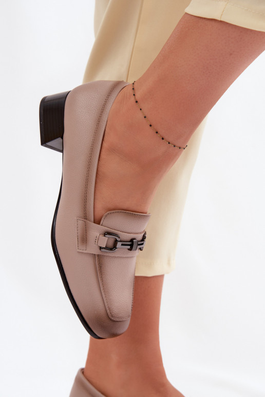 Pelle scarpe Femminile Klocke con ornamenti Vinceza 39978 beige