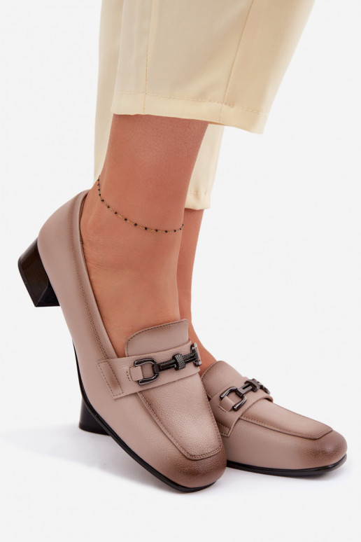 Pelle scarpe Femminile Klocke con ornamenti Vinceza 39978 beige