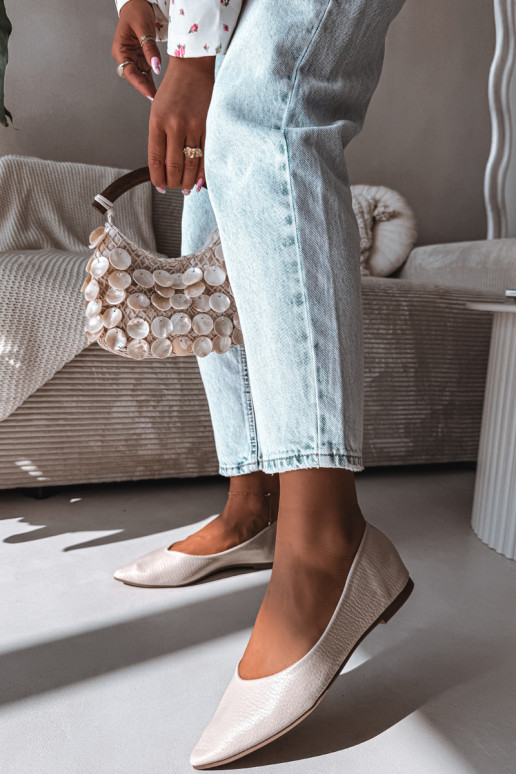 Ballerine in ecopelle beige Nelisa