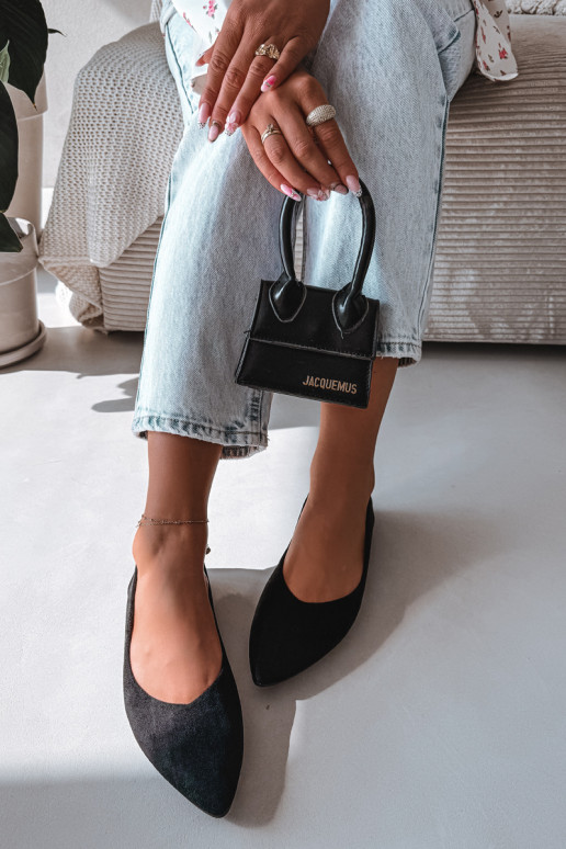 Ballerine isoscelein ecopelle scamosciatau colore nero Lelisa