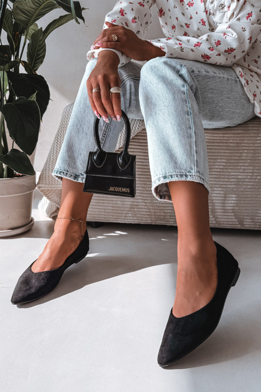 Ballerine isoscelein ecopelle scamosciatau colore nero Lelisa