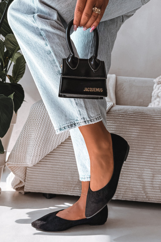 Ballerine isoscelein ecopelle scamosciatau colore nero Lelisa