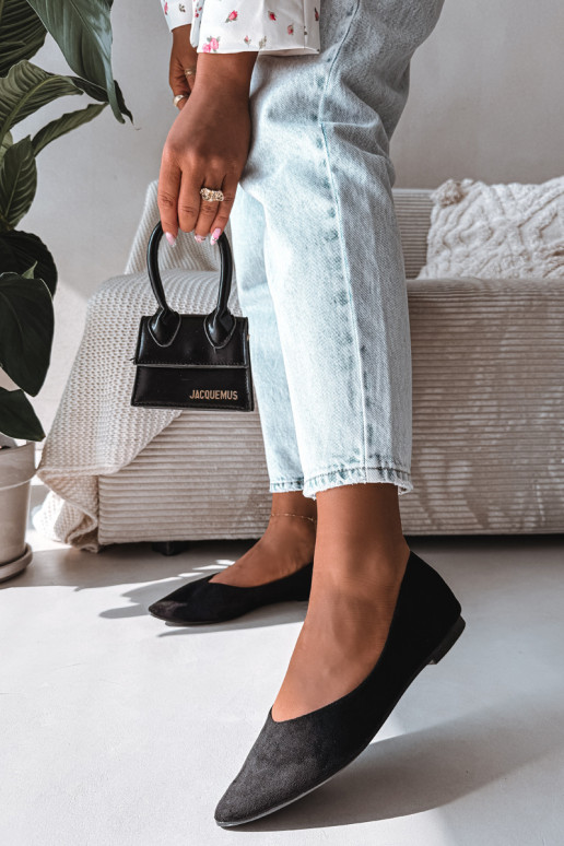 Ballerine isoscelein ecopelle scamosciatau colore nero Lelisa