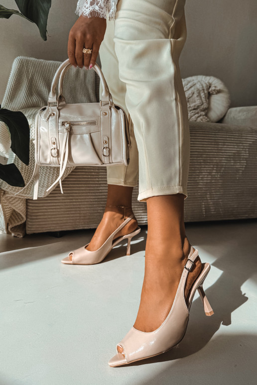 Sandali da donna con tacchi sottili beige Sevina