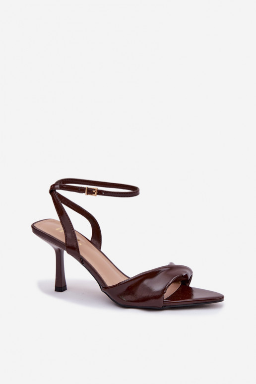 Sandali da donna con tacchi sottili in ecopelle CzekoladoAe Sedira