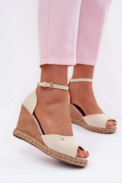 Sandali da donna con una piattaforma Con treccia INrangler 20261086.06V colore avorio