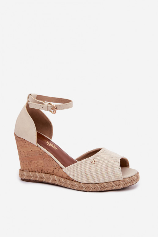 Sandali da donna con una piattaforma Con treccia INrangler 20261086.06V colore avorio