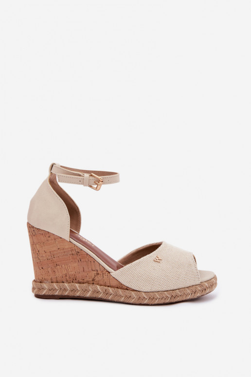 Sandali da donna con una piattaforma Con treccia INrangler 20261086.06V colore avorio