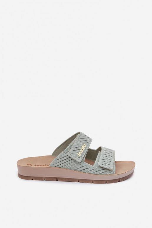 Pantofole da donna INBLU AG000015 colore verde