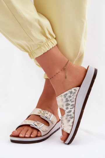 Ciabatte da donna con fibbie Inblu CP000063 bianche