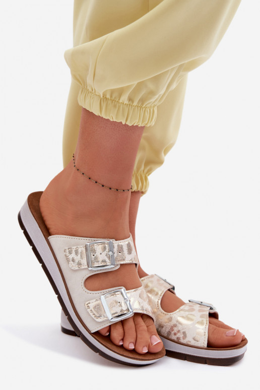 Pantofole da donna con fibbie Inblu CP000063 Colore bianco