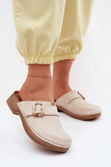 Zoccoli da donna con fibbie Inblu TF000003 color avorio