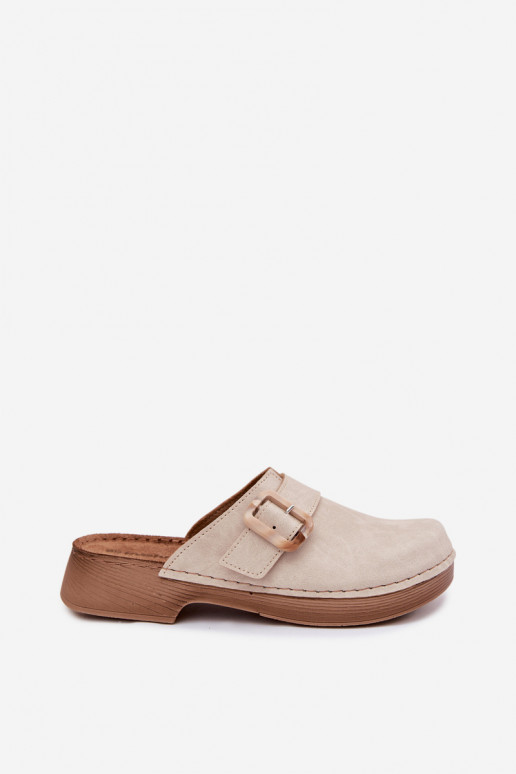 Pantofole Zoccoli Femminile con fibbie Inblu TF000003 colore avorio