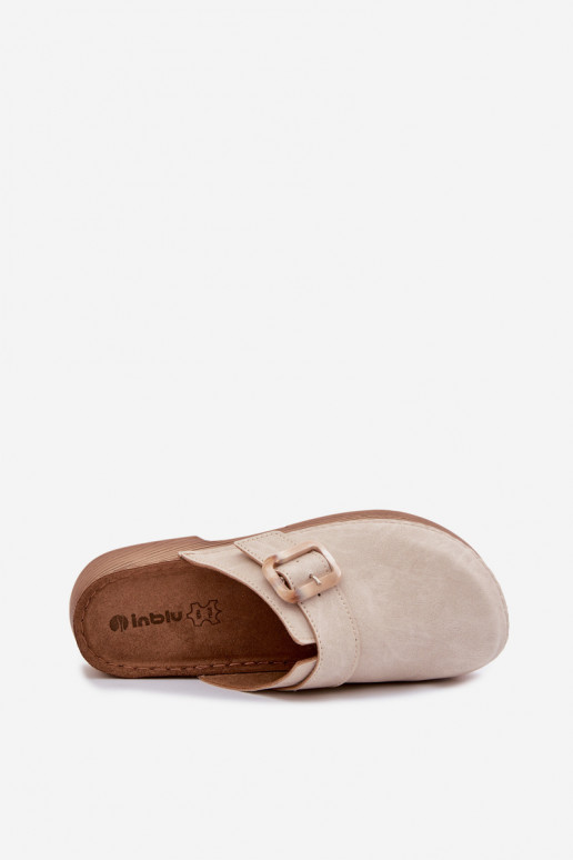 Pantofole Zoccoli Femminile con fibbie Inblu TF000003 colore avorio