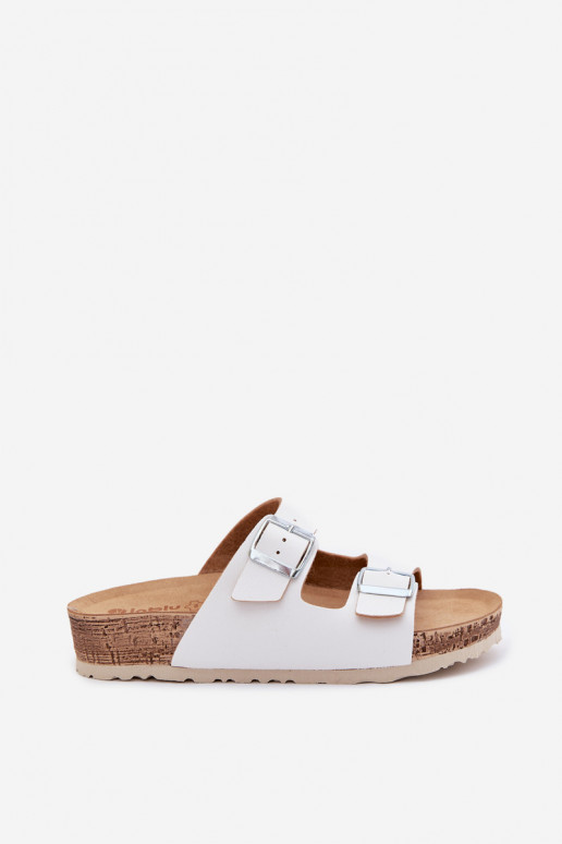 Pantofole da donna con fibbie Inblu NM000039 Colore bianco