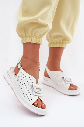 Sandali da donna con dettagli decorativi Deliva color bianco 2