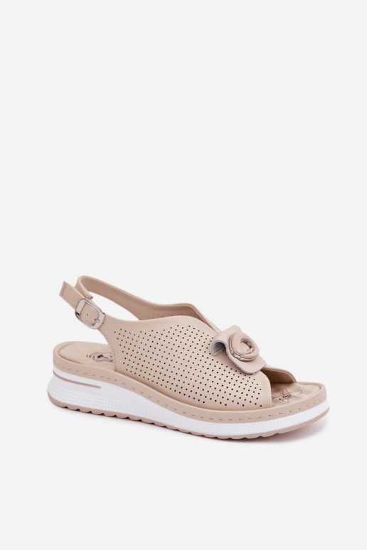 Sandali da donna Femminile Con decorazioni Detalem beige Deliva