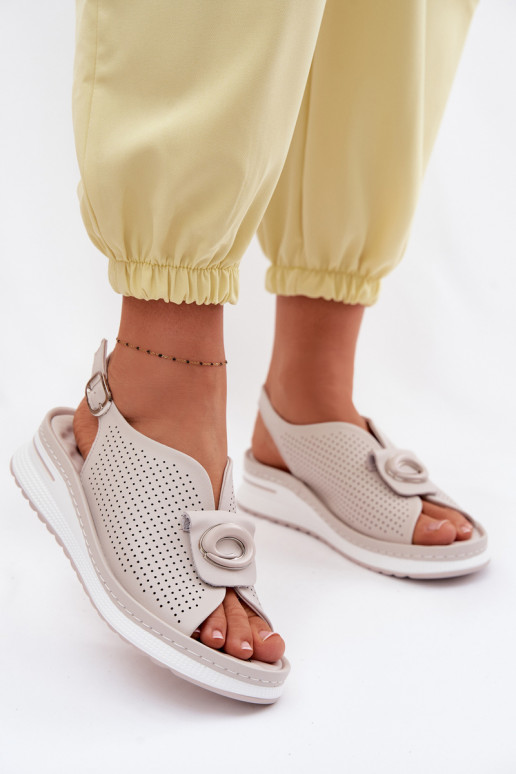 Sandali da donna Femminile Con decorazioni Detalem colore grigio Deliva