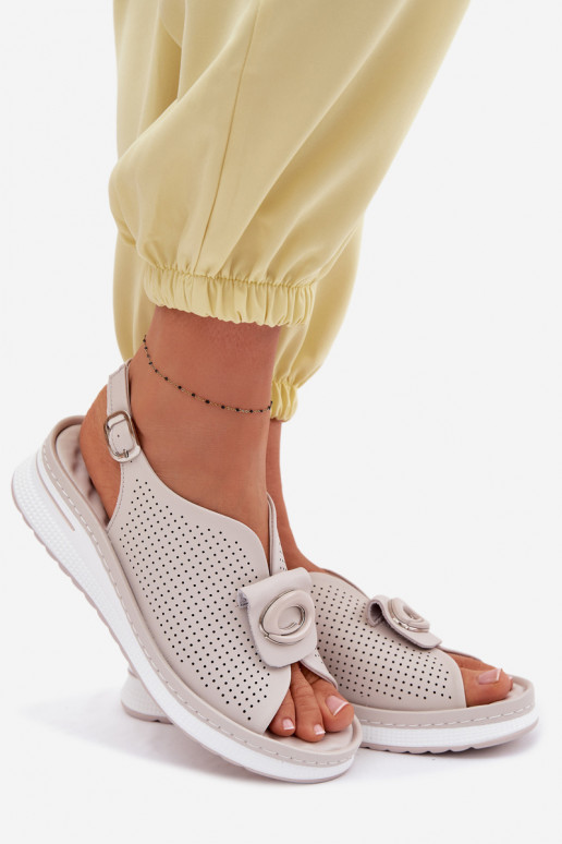 Sandali da donna Femminile Con decorazioni Detalem colore grigio Deliva