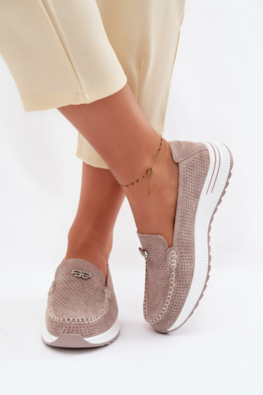 mocassini da donnaAbilitatoturalnego dalla pelle scamosciatau beige Demela