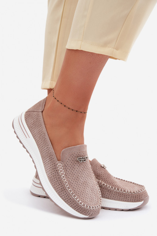 mocassini da donnaAbilitatoturalnego dalla pelle scamosciatau beige Demela