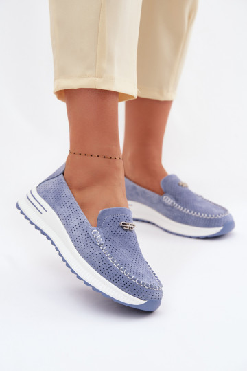 mocassini da donnaAbilitatoturalnego dalla pelle scamosciatau colore blu Demela