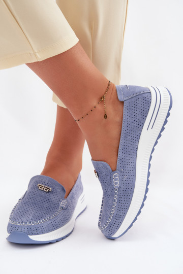 mocassini da donnaAbilitatoturalnego dalla pelle scamosciatau colore blu Demela 2