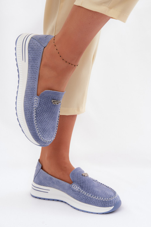 mocassini da donnaAbilitatoturalnego dalla pelle scamosciatau colore blu Demela