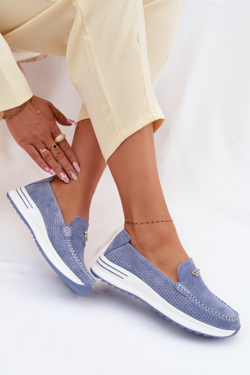 mocassini da donnaAbilitatoturalnego dalla pelle scamosciatau colore blu Demela